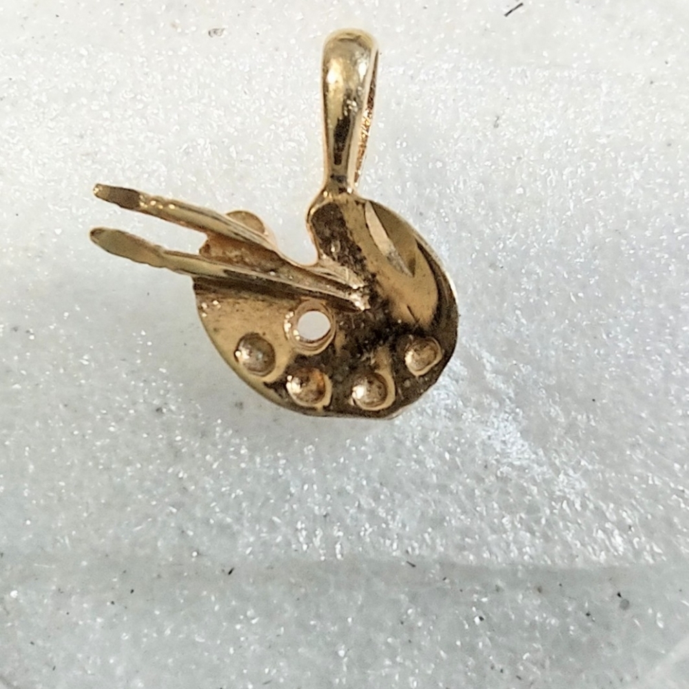 Gold Filled Artist Paint Pallette Pendant